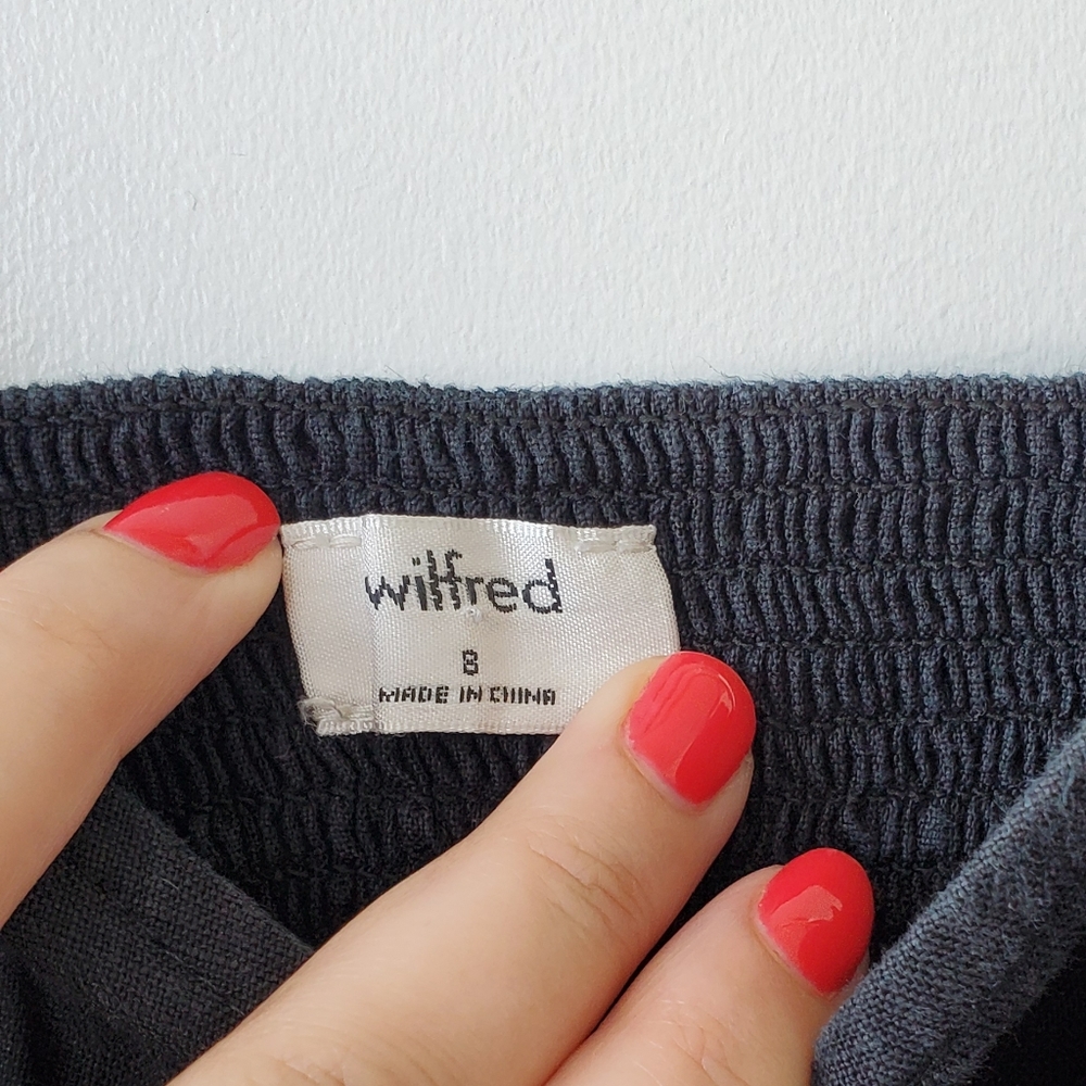 Wilfred Black Linen Button-Up Dress in Size 8 - Picture 9 of 11